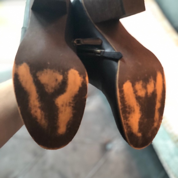 Nordstrom BP Booties Black Stacked Heel - Picture 3 of 4